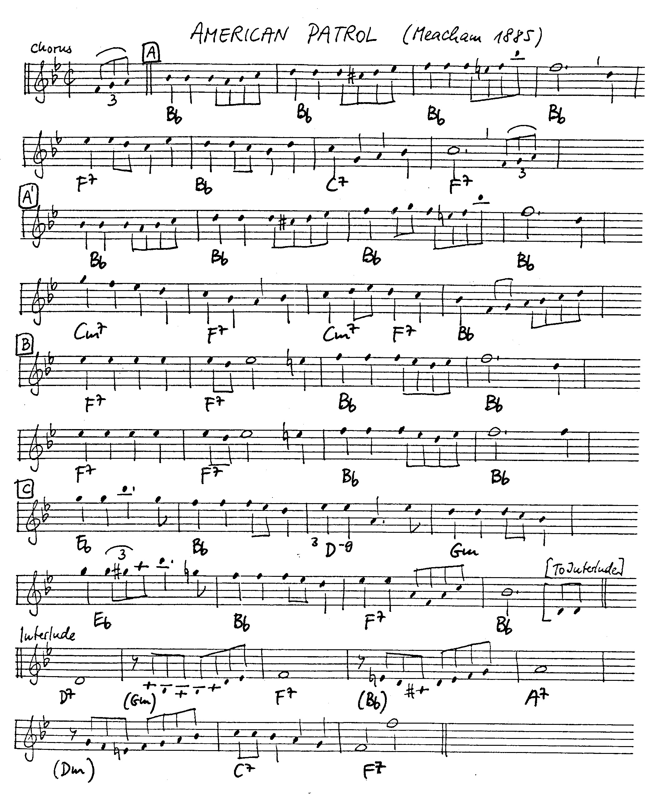 american patrol leadsheet – book us for your next 20s or gatsby event